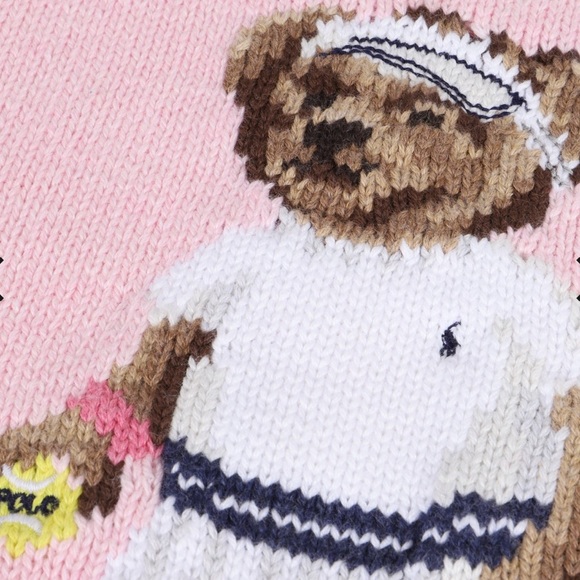 SOLD POLO Ralph Lauren Tennis Bear Cotton Sweater - Picture 4 of 7